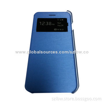Window View Flip Leather Case with Call Display ID for iPhone 6, PU + PC Materials